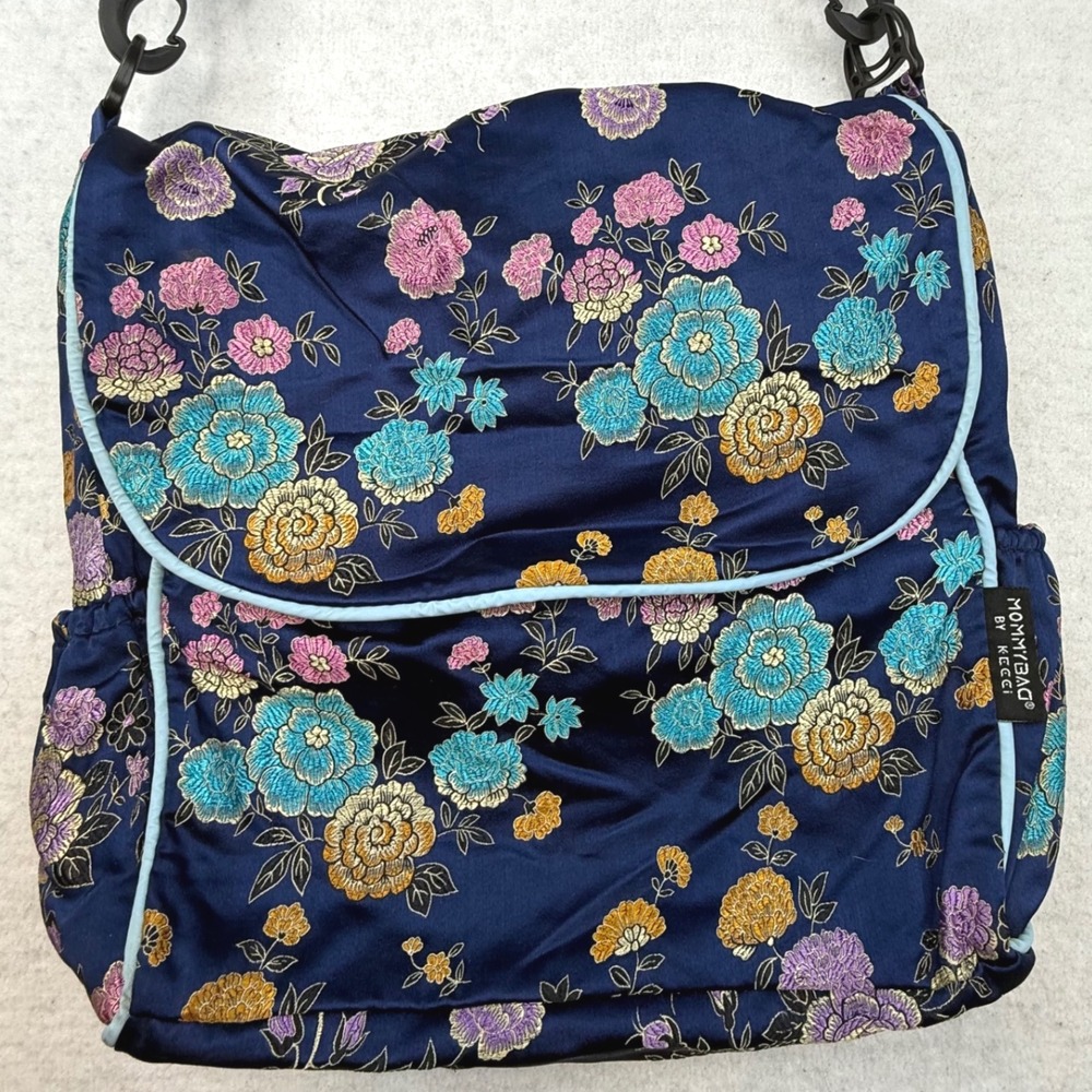 Mommy Bag kecci Convertible Diaper Bag‎ backpack Navy Floral silky - small marks